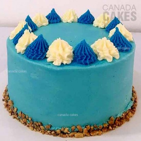 Blue and White Icing Cake