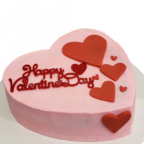 Red Heart Pink Cake 