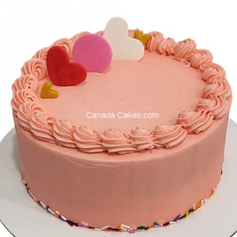 Color Heart Toping Ping Cream Cake