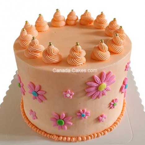 Orange Flower Cream Cake 