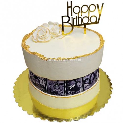 Photo Theme Cream Cake
