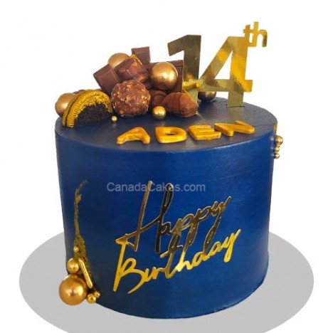 Gold and Blue  Them Cake